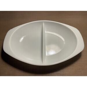 White Pyrex Double Serving Dish
